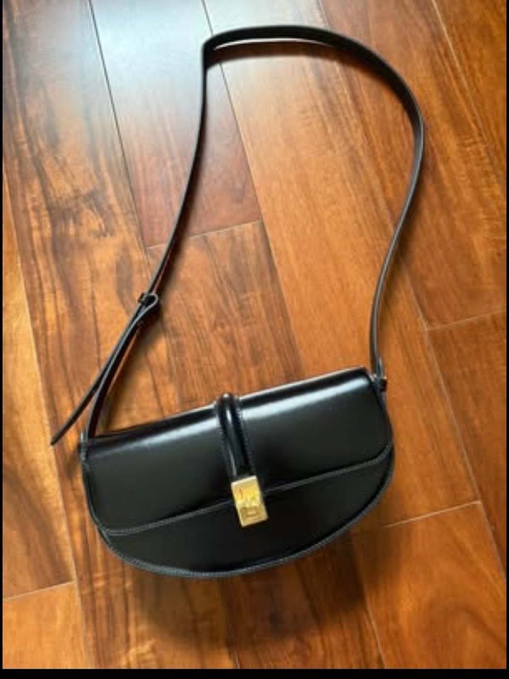 Black leather crossbody Bag